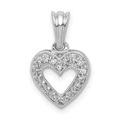 14k White Gold 1/10ct. Diamond Heart Pendant - 2