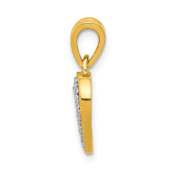 14k Diamond Heart Pendant - 2