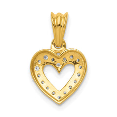 14k Diamond Heart Pendant - 2
