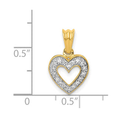 14k Diamond Heart Pendant - 2