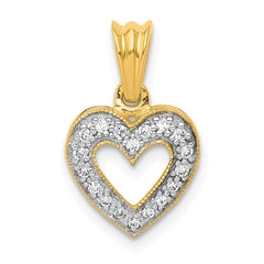 14k Diamond Heart Pendant - 2