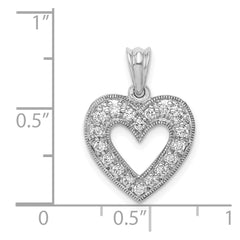 14k White Gold 1/4ct. Diamond Heart Pendant - 3