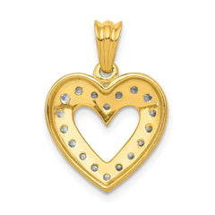 14k 1/4ct. Diamond Heart Pendant - 2