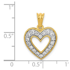 14k 1/4ct. Diamond Heart Pendant - 2