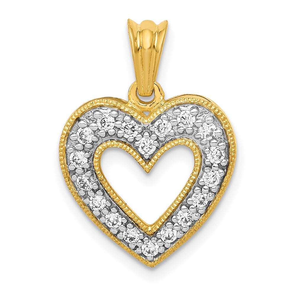 14k 1/4ct. Diamond Heart Pendant - 2