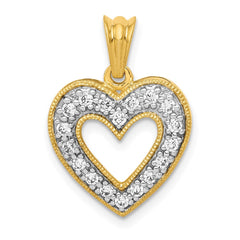 14k 1/4ct. Diamond Heart Pendant - 2