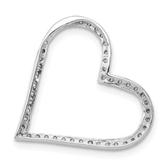 14k White Gold 1/6ct. Diamond Heart Chain Slide - 4
