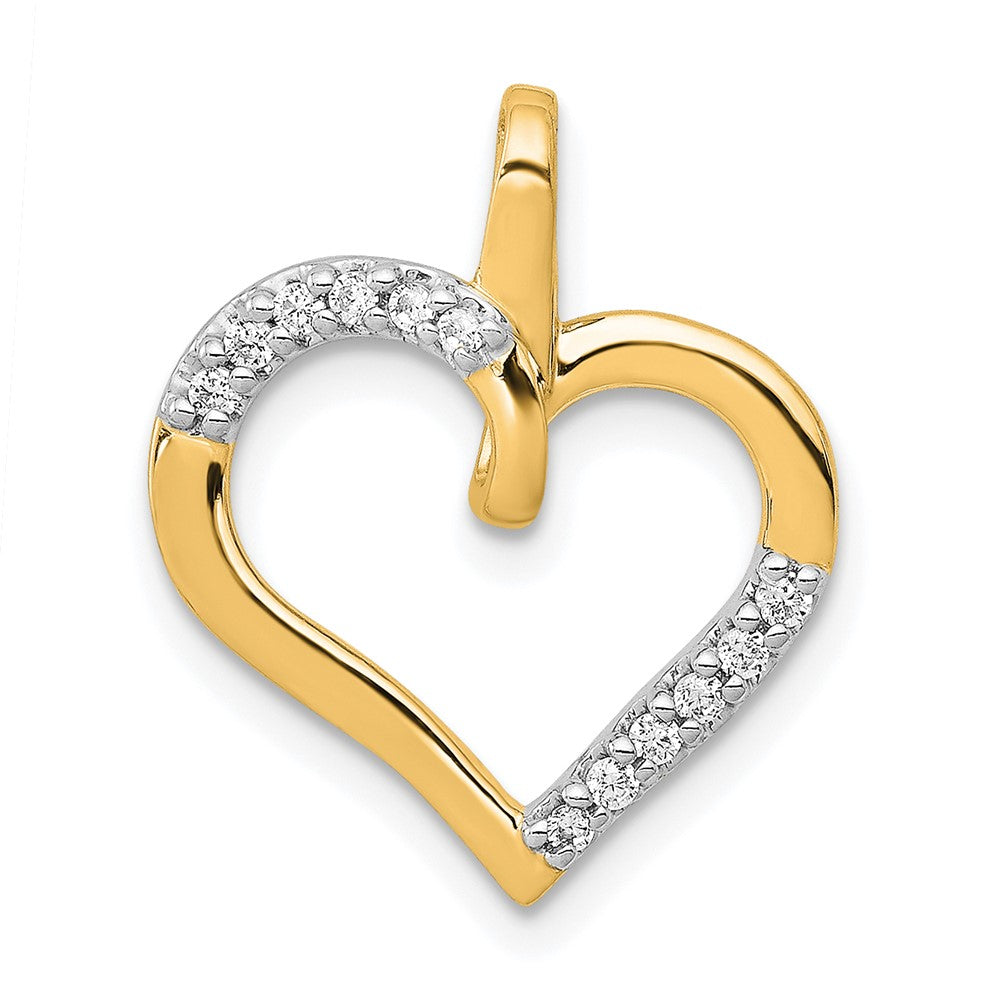 14k 1/10ct. Diamond Heart Pendant - 2