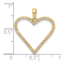 14k 1/6ct. Diamond Heart Pendant - 2