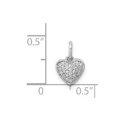 14k White Gold 1/10ct. Diamond Heart Pendant - 5