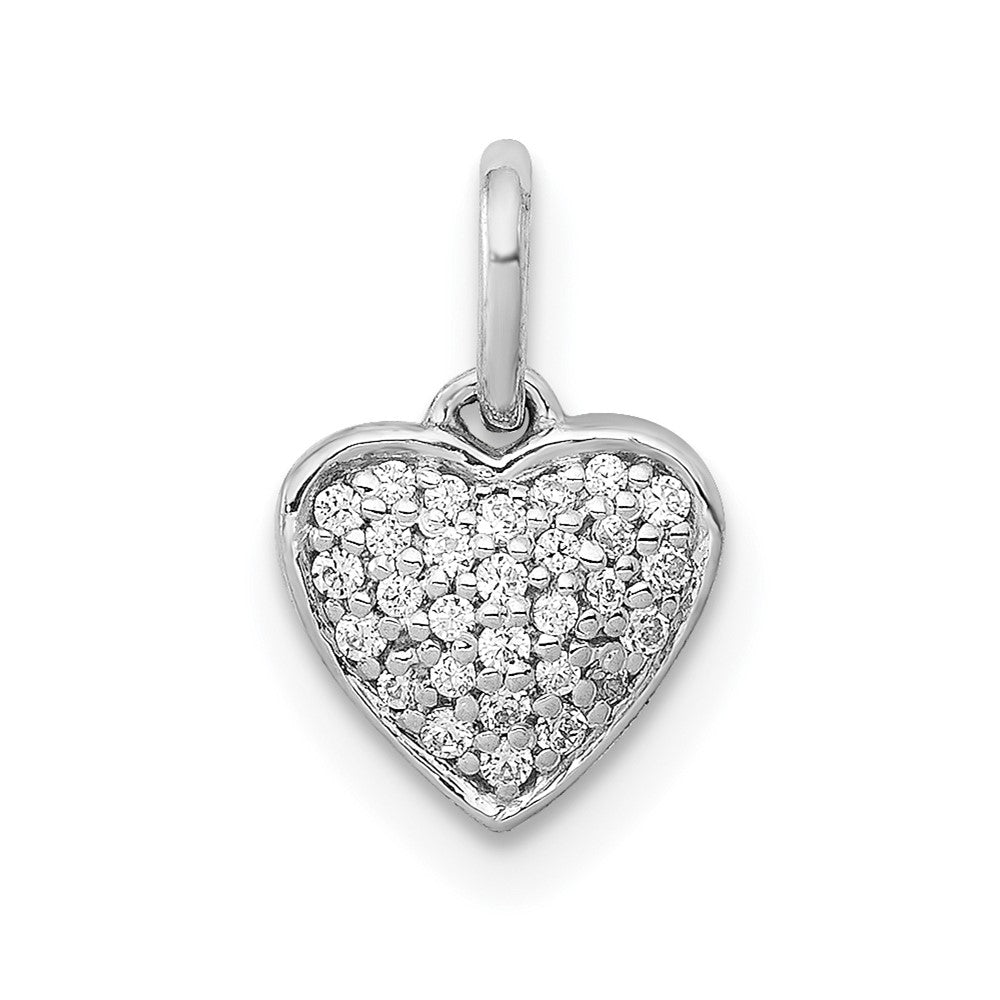 14k White Gold 1/10ct. Diamond Heart Pendant - 5