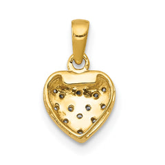 14k w/ White Rhodium Diamond Heart Pendant