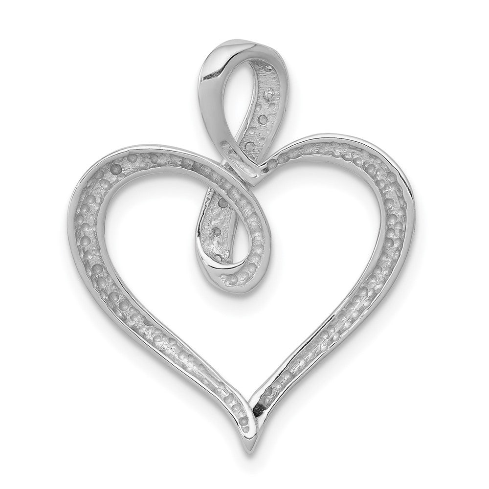 14k White Gold 1/20ct. Diamond Heart and Infinity Pendant