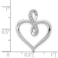 14k White Gold 1/20ct. Diamond Heart and Infinity Pendant