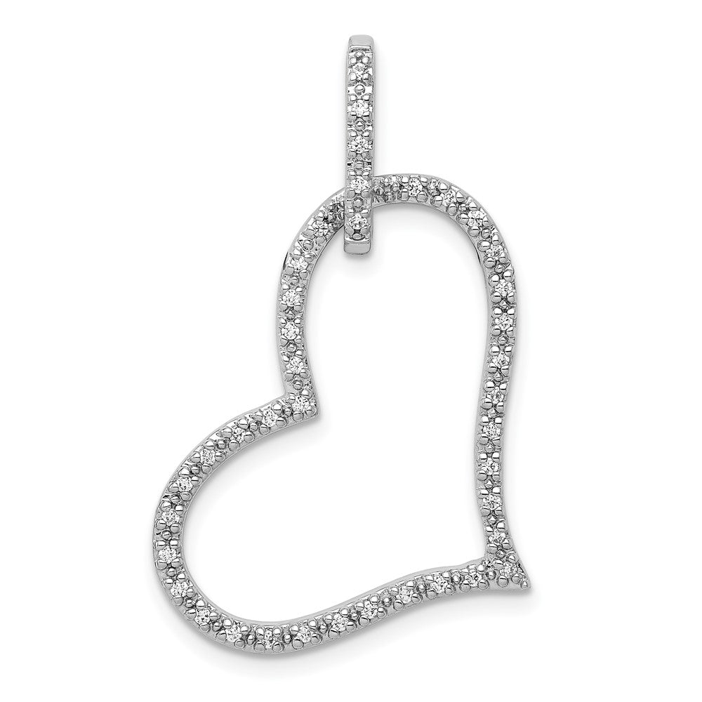14k White Gold 1/6ct. Diamond Heart Pendant - 2