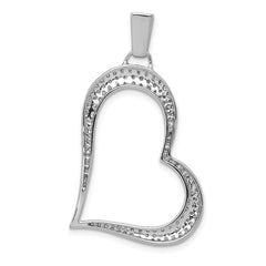 14k White Gold 5/8ct. Diamond Heart Pendant