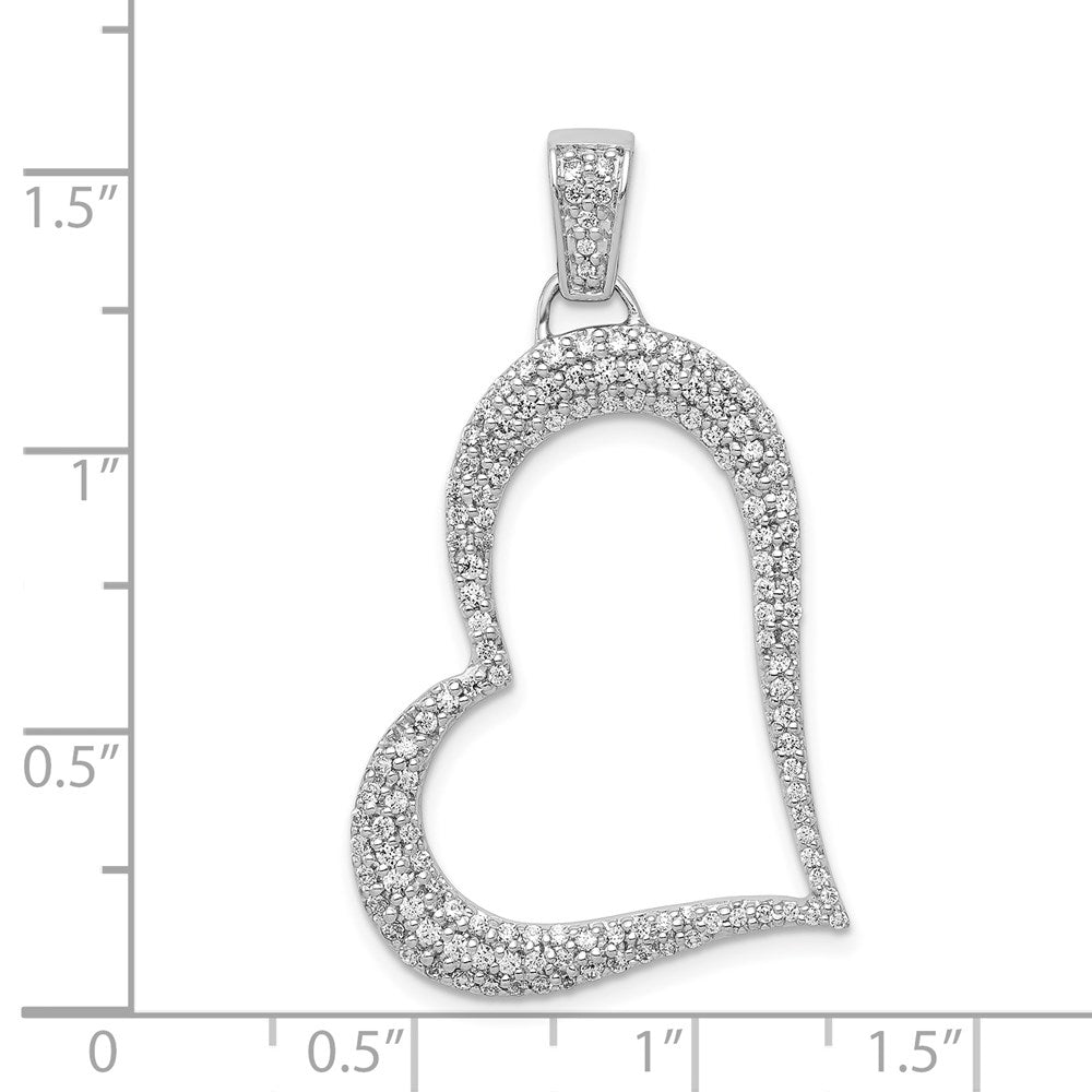 14k White Gold 5/8ct. Diamond Heart Pendant