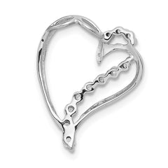 14k White Gold 1/6ct. Diamond Heart Chain Slide - 3