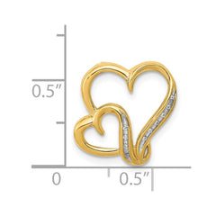 14k .03ct. Diamond Double Heart Chain Slide