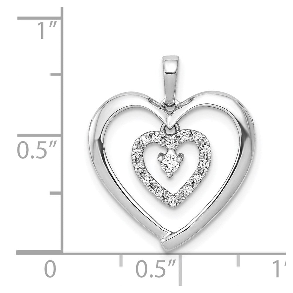 14k White Gold 1/10ct. Diamond Heart Dangle Pendant