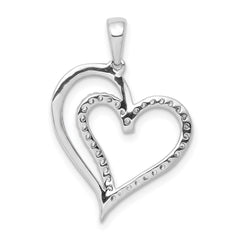 14k White Gold 1/10ct. Diamond Heart Pendant