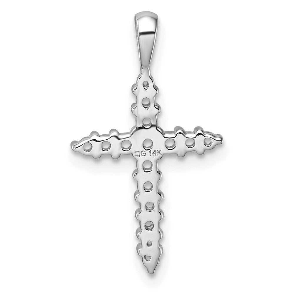 14k White Gold Diamond Cross Mounting