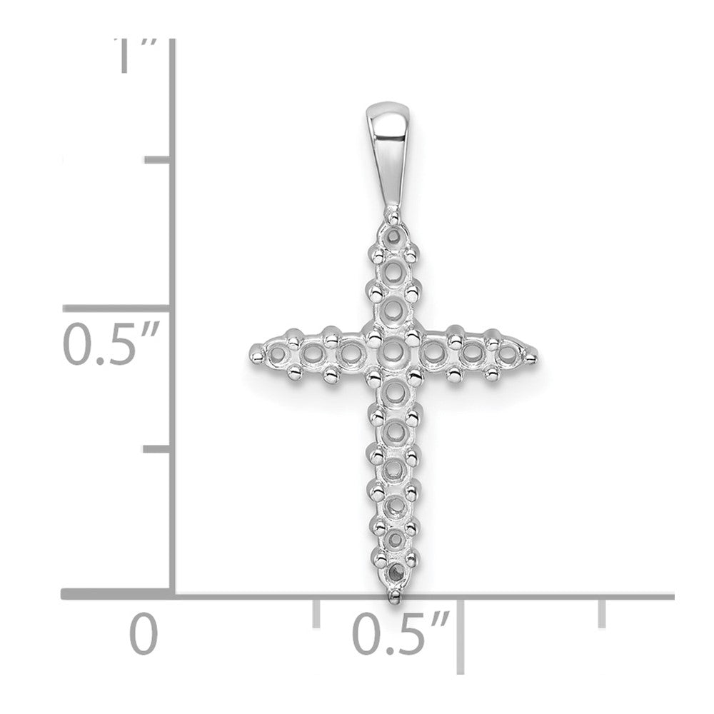 14k White Gold Diamond Cross Mounting