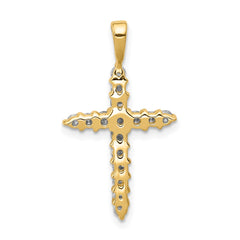 14k AA Diamond Cross Pendant