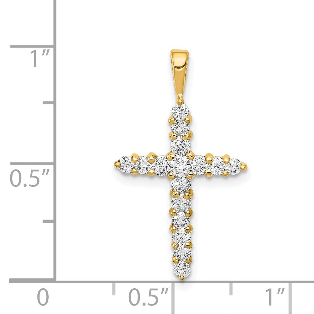 14k AA Diamond Cross Pendant