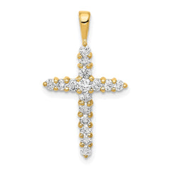 14k AA Diamond Cross Pendant - 2