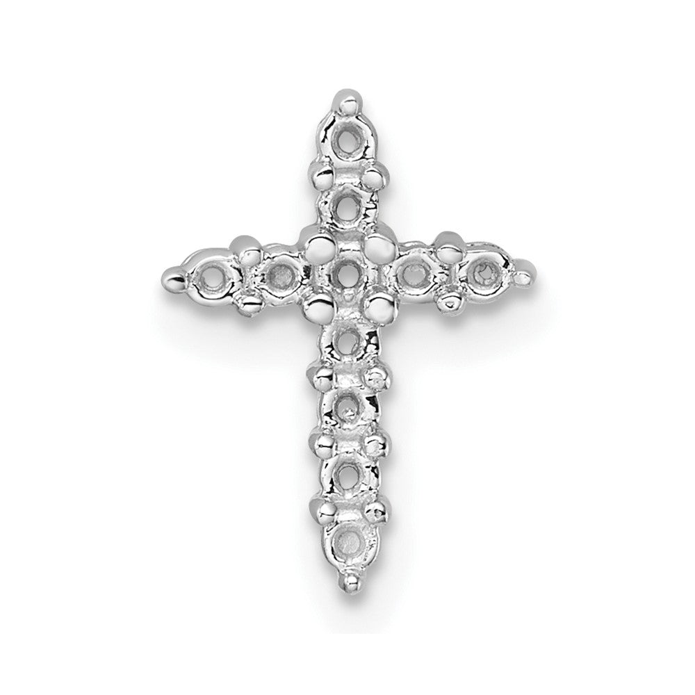 14k White Gold Diamond Cross Pendant Mounting