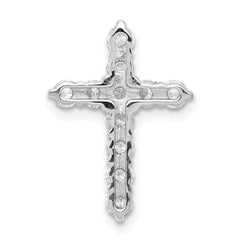 14k White Gold AA 3/4ct. Diamond Cross Chain Slide