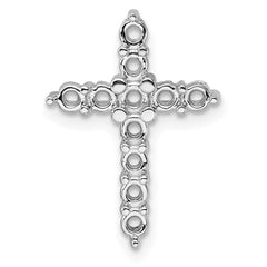 14k White Gold Diamond Cross Chain Slide Mounting - 2