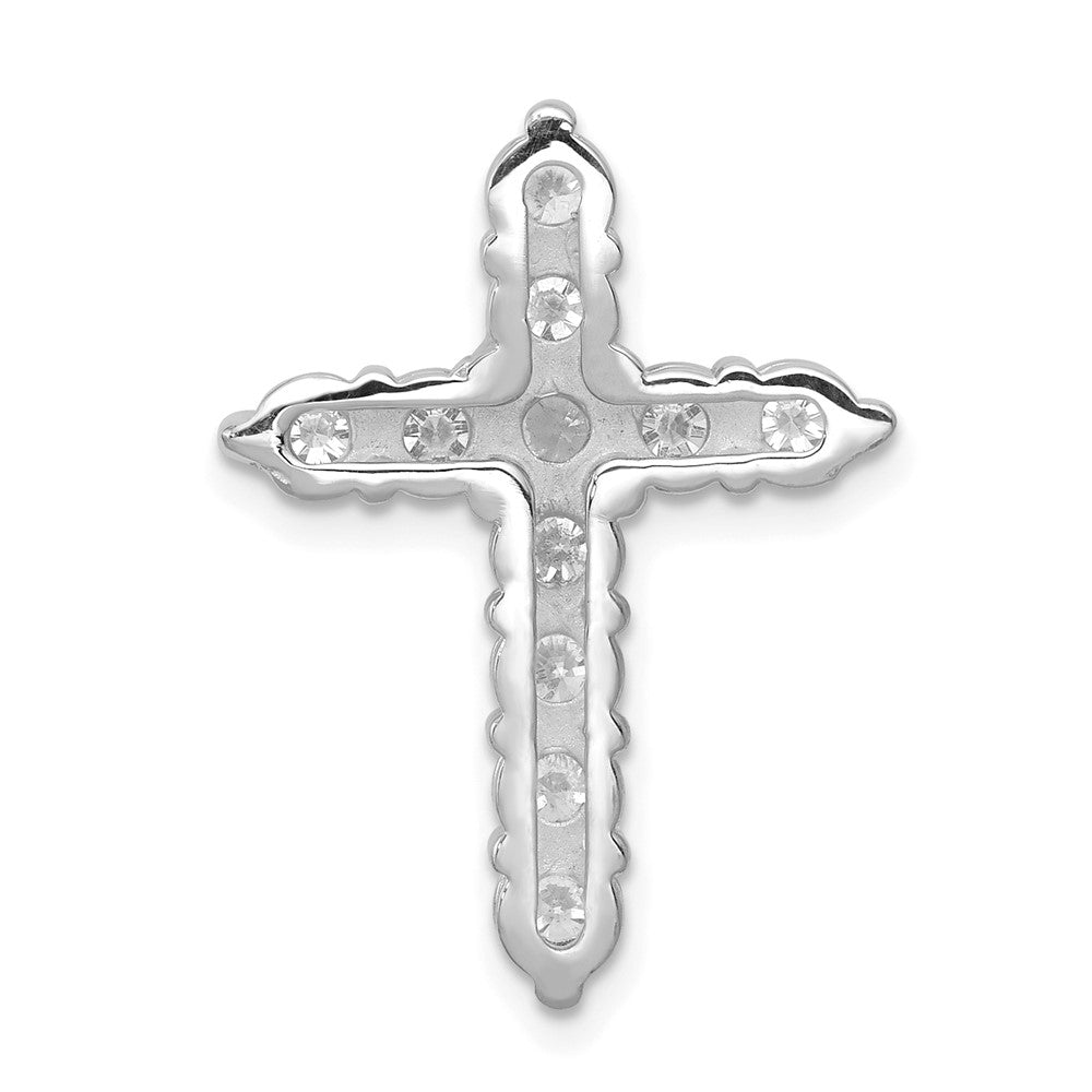 14k White Gold AA 1.25ct. Diamond Cross Chain Slide