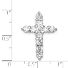 14k White Gold AA 1.25ct. Diamond Cross Chain Slide