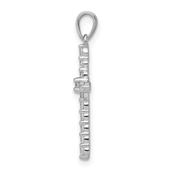 14k White Gold Polished 1/4ct. Diamond Cross Pendant