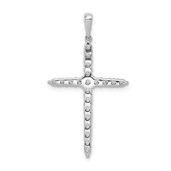 14k White Gold Polished 1/2ct. Diamond Cross Pendant