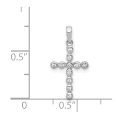 14k White Gold 1/10ct. Diamond Cross Pendant - 5