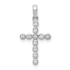 14k White Gold 1/10ct. Diamond Cross Pendant - 5