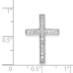 14k White Gold Diamond Cross Slide Pendant