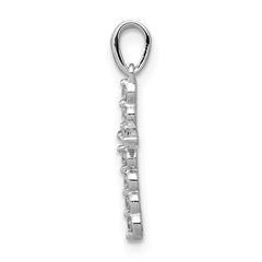 14k White Gold 1/10ct. Diamond Cross Pendant - 9