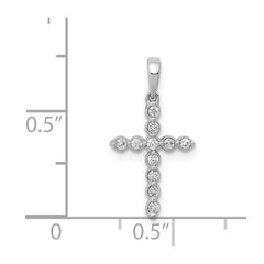 14k White Gold 1/10ct. Diamond Cross Pendant - 9