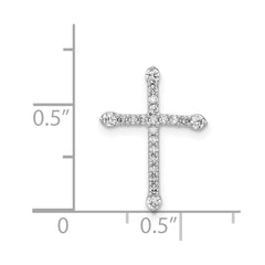 14k White Gold 1/5ct. Diamond Cross Chain Slide
