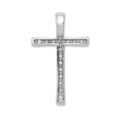 14k White Gold 1/5ct. Diamond Latin Cross Chain Slide