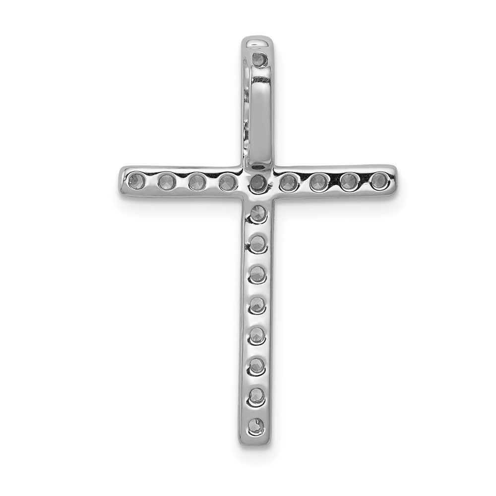 14k White Gold Diamond Cross Pendant