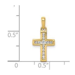 14k 1/6ct. Diamond Latin Cross Pendant - 3
