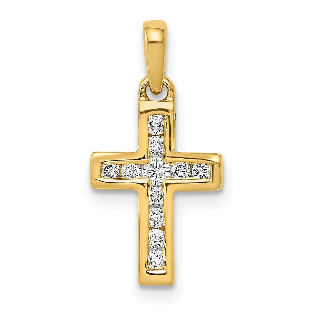 14k 1/6ct. Diamond Latin Cross Pendant - 3