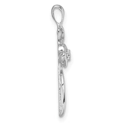 14k White Gold Heart Cross Mounting