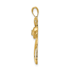 14k AA Diamond Cross Pendant - 11