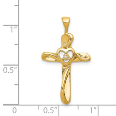 14k AA Diamond Cross Pendant - 11